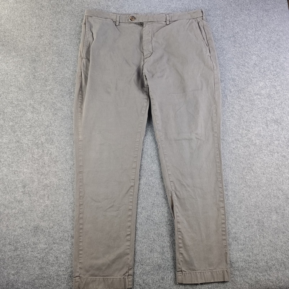 Brooks Brothers Red Fleece Pants Mens 36x30 (38x30 Tag) Gray Flat Front Straight